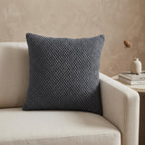 Dark Gray Nubby Textured Modern Throw Pillow