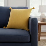 Gold Solid Tonal Abstract Stripe Throw Pillow