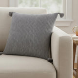 Gray Solid Tonal Abstract Stripe Throw Pillow
