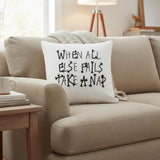 Black and White Take A Nap Throw Pillow