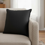 Black Solid Light Textured Modern Throw Pillow