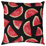 22" Black And Red Watermelon Indoor Outdoor Throw Pillow
