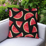 22" Black And Red Watermelon Indoor Outdoor Throw Pillow