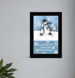 Trendy Snowman Black Framed Print Wall Art