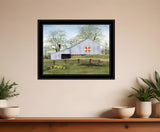 Tulip Quilt Block Barn 4 Black Framed Print Wall Art