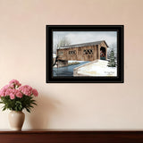The Kissing Bridge 2 Black Framed Print Wall Art