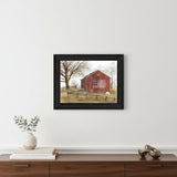 Flag Barn 4 Black Framed Print Wall Art