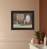 Country Bath 3 Black Framed Print Bathroom Wall Art