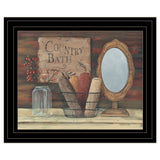 Country Bath 5 Black Framed Print Bathroom Wall Art