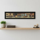 Country Bath Shelf 3 Black Framed Print Bathroom Wall Art