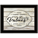 Our Family Values 3 Black Framed Print Wall Art