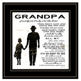 My Grandpa is the Best 1 Black Framed Print Wall Art