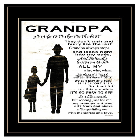My Grandpa is the Best 1 Black Framed Print Wall Art