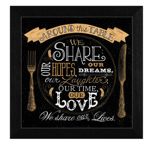 Around this Table Black Framed Print Wall Art
