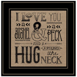 Hugs Around the Neck 2 Black Framed Print Wall Art