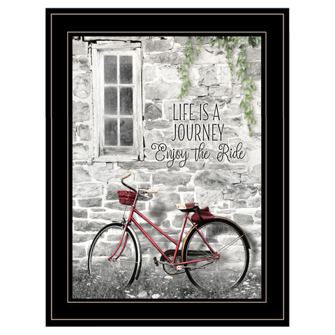 Life is a Journey 3 Black Framed Print Wall Art