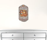 13" X 8" Gray Brown And Cream Bear Welcome Resin Wall Decor