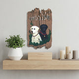 13" X 8" Brown Black And Yellow Dog Welcome Polyresin Wall Decor