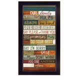 Our Family Rules Black Framed Print Wall Art