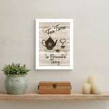 Tea Time 4 White Framed Print Kitchen Wall Art