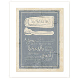 Brush Teeth 1 White Framed Print Wall Art