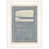 Brush Teeth 2 White Framed Print Wall Art