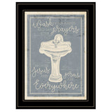 Wash Your Hands 8 Black Framed Print Bathroom Wall Art