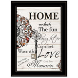 Home or Laughter 2 Black Framed Print Wall Art