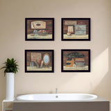 Set Of Four Bathroom Collection II 2 Black Framed Print Bathroom Wall Art