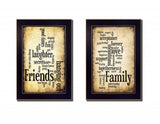 Set Of Two Friends and Family Black Framed Print Wall Art
