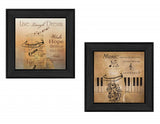 Set Of Two Music 3 Black Framed Print Wall Art