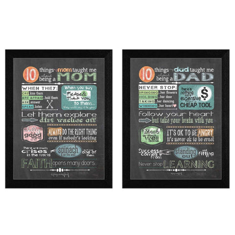 Set Of Two Reminders from Mom and Dad Black Framed Print Wall Art