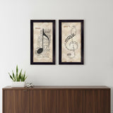 Set Of Two Musical Notes Black Framed Print Wall Art