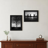 Set Of Two Passion and Teamwork Black Framed Print Wall Art