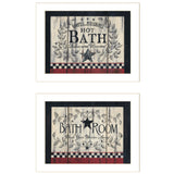 Set Of Two Hot Bath 10 White Framed Print Bathroom Wall Art