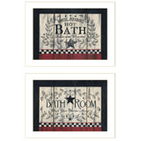 Set Of Two Hot Bath 3 White Framed Print Bathroom Wall Art