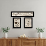 Set Of Three Kitchen Friendship Collection III 3 Black Framed Print Kitchen Wall Art