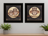 Set Of Two Owl Always Love and Need You 2 Black Framed Print Wall Art