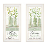 Set Of Two Home and Family White Framed Print Wall Art