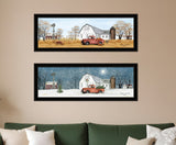 Set Of Two Billy Jacobs Seasonal Autumn or Winter Black Frame Black Framed Print Wall Art