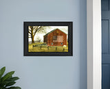 Flag Barn 2 Black Framed Print Wall Art