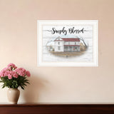 Simply Blessed Farmhouse White Framed Print Wall Art