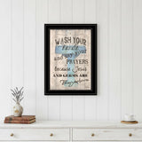 Wash Your Hands 4 Black Framed Print Bathroom Wall Art
