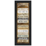 Farmhouse Rules 3 Black Framed Print Wall Art