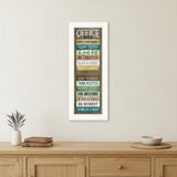 Office Rules 7 White Framed Print Wall Art