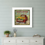 Sunflowers from the Farm 2 White Framed Print Wall Art