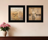 Set Of Two Music 2 Black Framed Print Wall Art