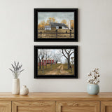 Set Of Two Country Roads 2 Black Framed Print Wall Art