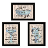 Set Of Three Bathroom Humor Black Framed Print Bathroom Wall Art