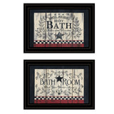 Set Of Two Hot Bath Black Framed Print Bathroom Wall Art